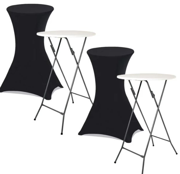 Mesa alta de cóctel tapa blanca